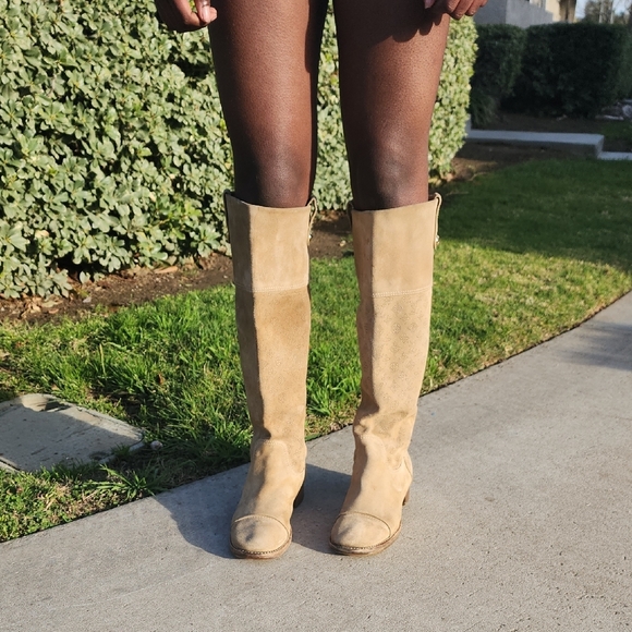 Louis Vuitton Monogram Tan Suede Riding Style Boots size 39 - Picture 1 of 16